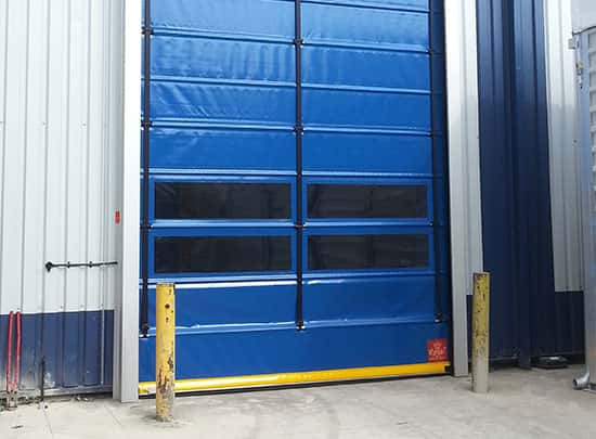Blue Double Window High Speed Door