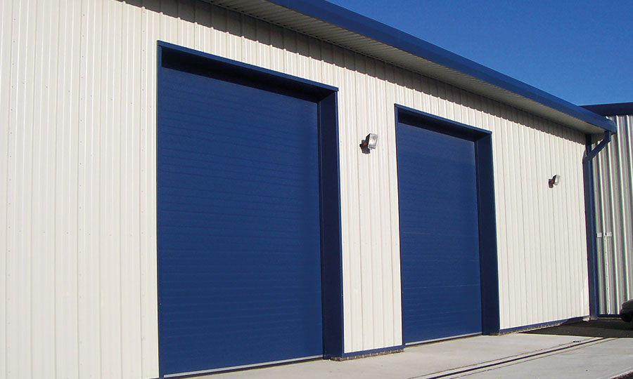Blue Sectional Overhead Doors